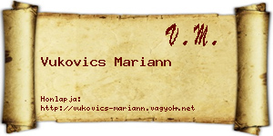 Vukovics Mariann névjegykártya